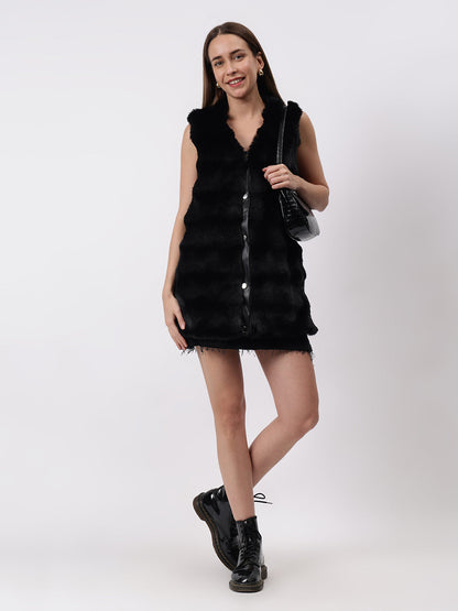 Gaiia Sleeveless Soft Fluffy Faux Fur Jacket