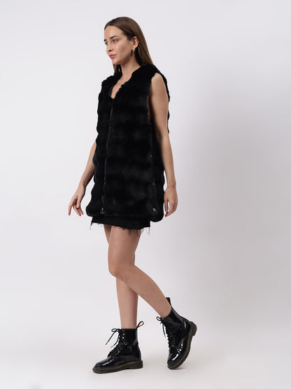 Gaiia Sleeveless Soft Fluffy Faux Fur Jacket