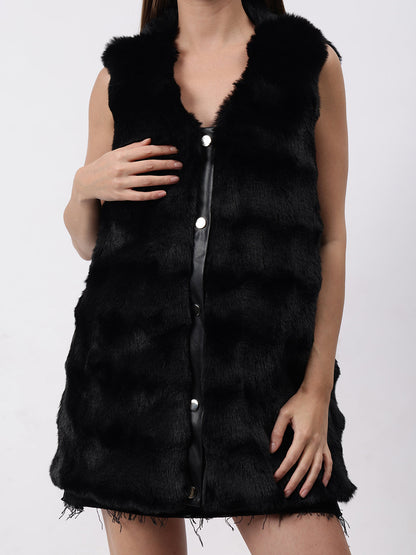 Gaiia Sleeveless Soft Fluffy Faux Fur Jacket