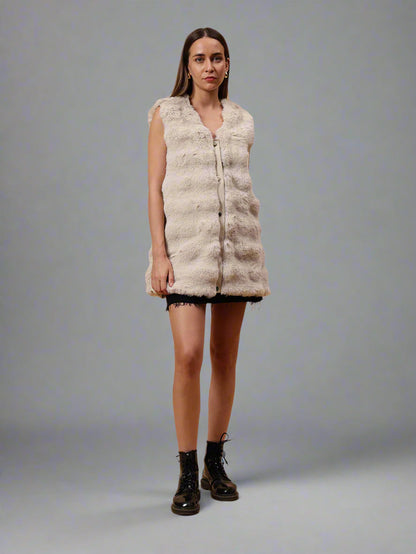 Gaiia Sleeveless Soft Fluffy Faux Fur Jacket