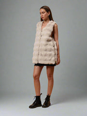 Sleeveless Soft Fluffy Faux Fur Jacket