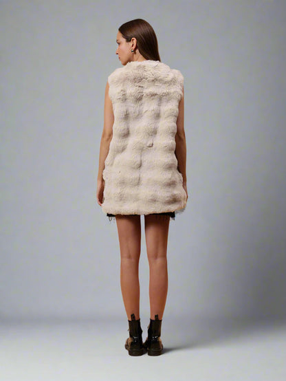 Gaiia Sleeveless Soft Fluffy Faux Fur Jacket