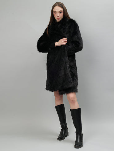 Gaiia Women Soft Fluffy Faux Fur Long Jacket