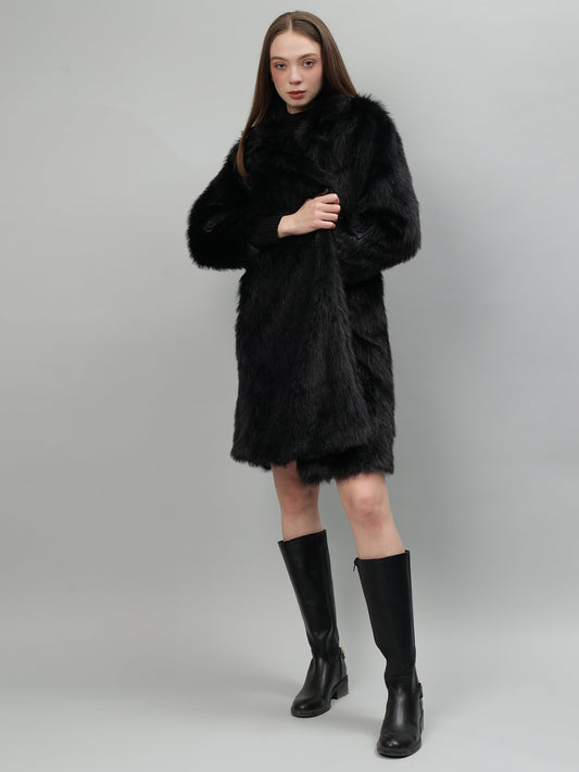 Gaiia Women Soft Fluffy Faux Fur Long Jacket