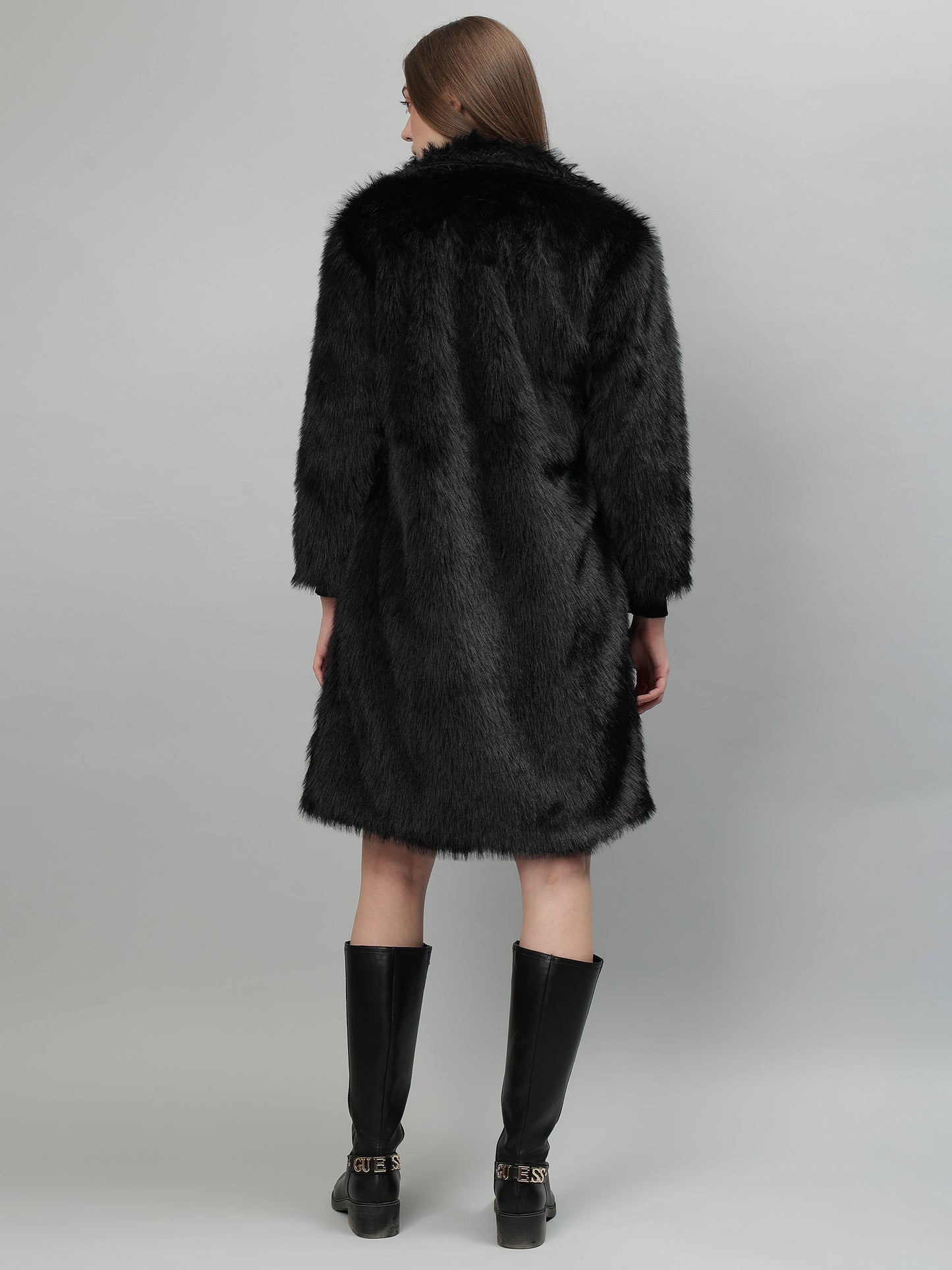 Gaiia Women Soft Fluffy Faux Fur Long Jacket