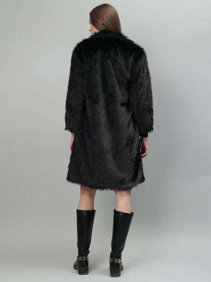 Gaiia Women Soft Fluffy Faux Fur Long Jacket