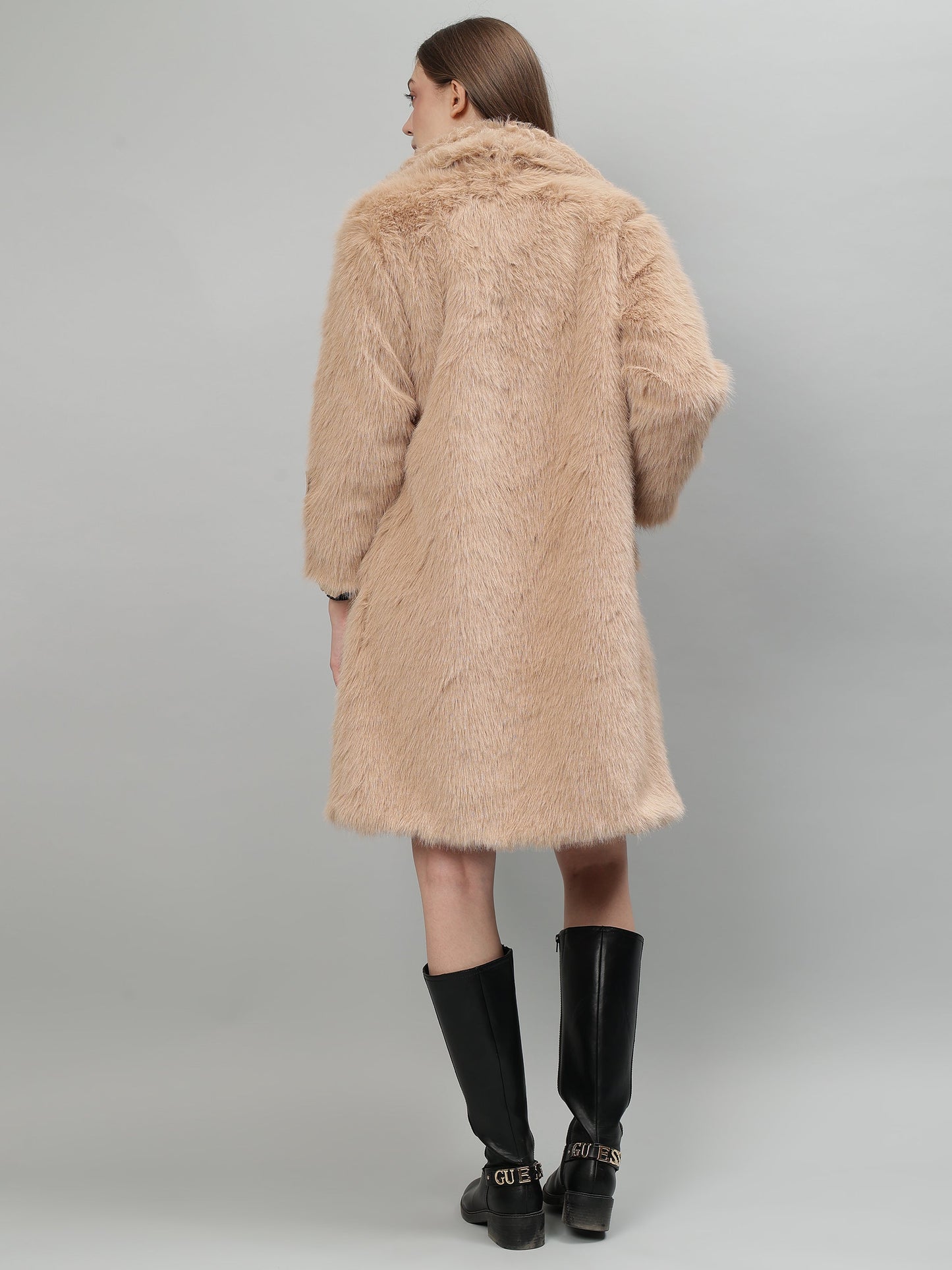 Gaiia Women Soft Fluffy Faux Fur Long Jacket