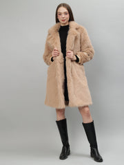Gaiia Women Soft Fluffy Faux Fur Long Jacket