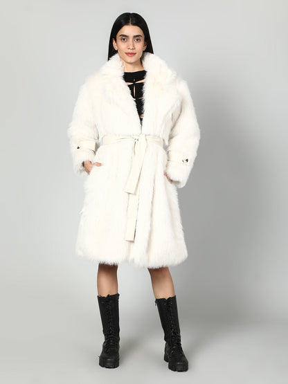 Gaiia Women Soft Fluffy Faux Fur Long Jacket