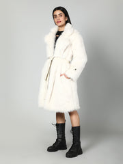 Gaiia Women Soft Fluffy Faux Fur Long Jacket