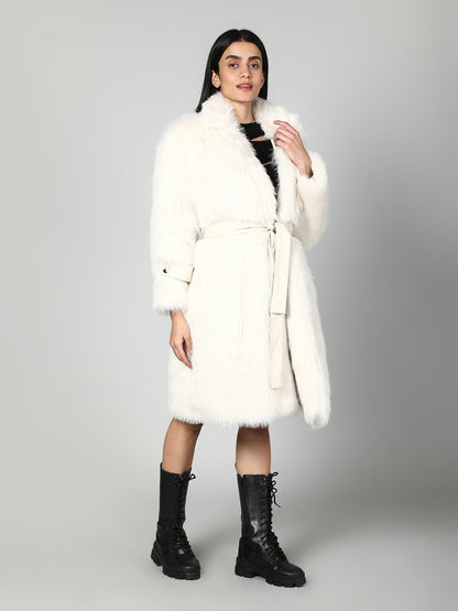 Gaiia Women Soft Fluffy Faux Fur Long Jacket