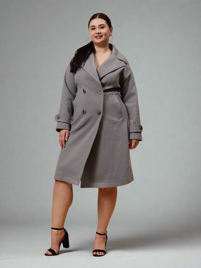 Gaiia Women Woolen Winter Double Breasted Coat