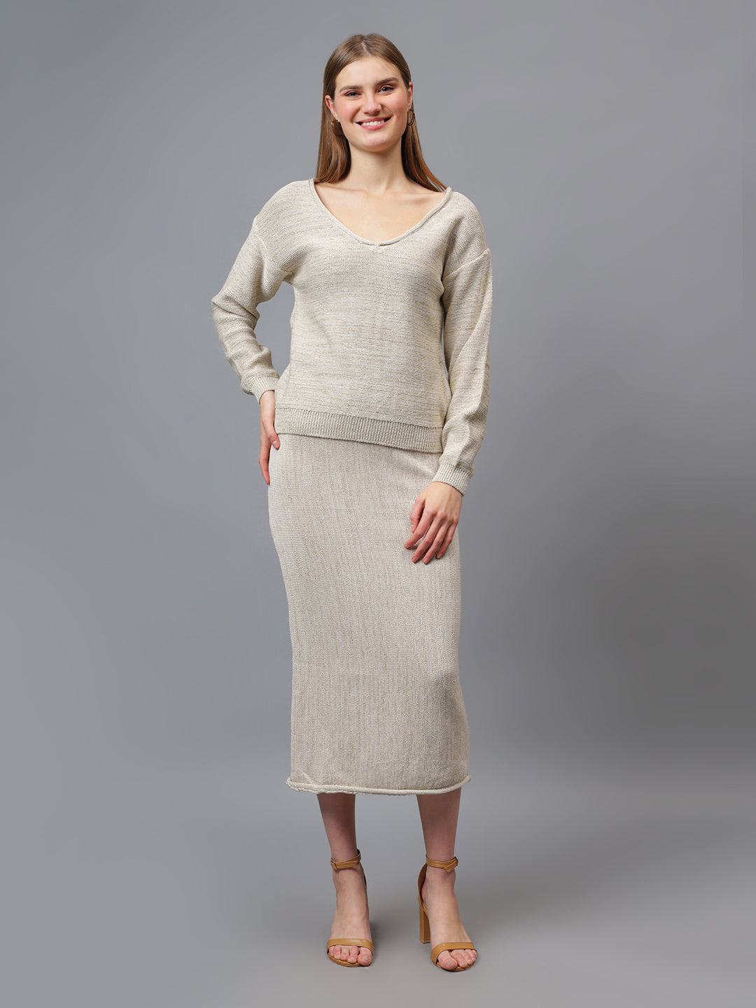 Gaiia Self Shimmer Skirt Co-Ord Set