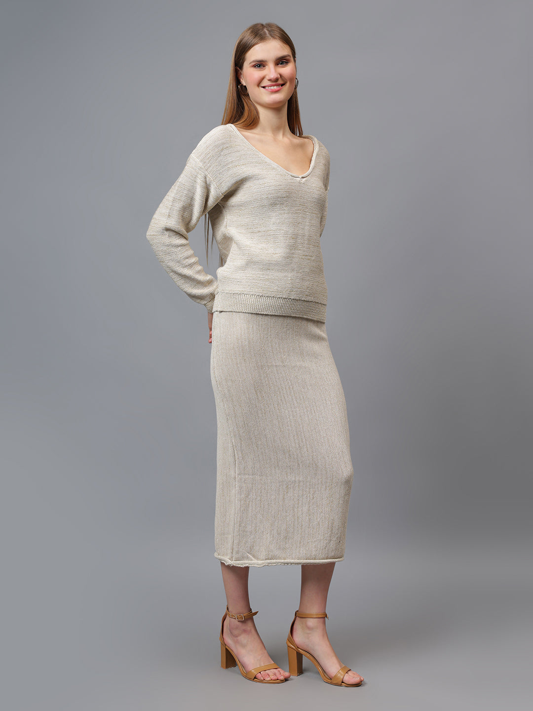 Gaiia Self Shimmer Skirt Co-Ord Set