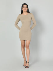 Gaiia Women Solid Bodycon Dress - White