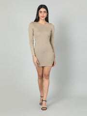 Gaiia Women Solid Bodycon Dress - White