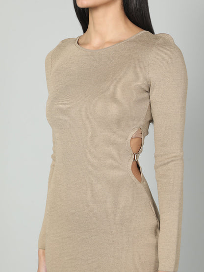 Gaiia Women Solid Bodycon Dress - White