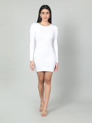 Gaiia Women Solid Bodycon Dress - White