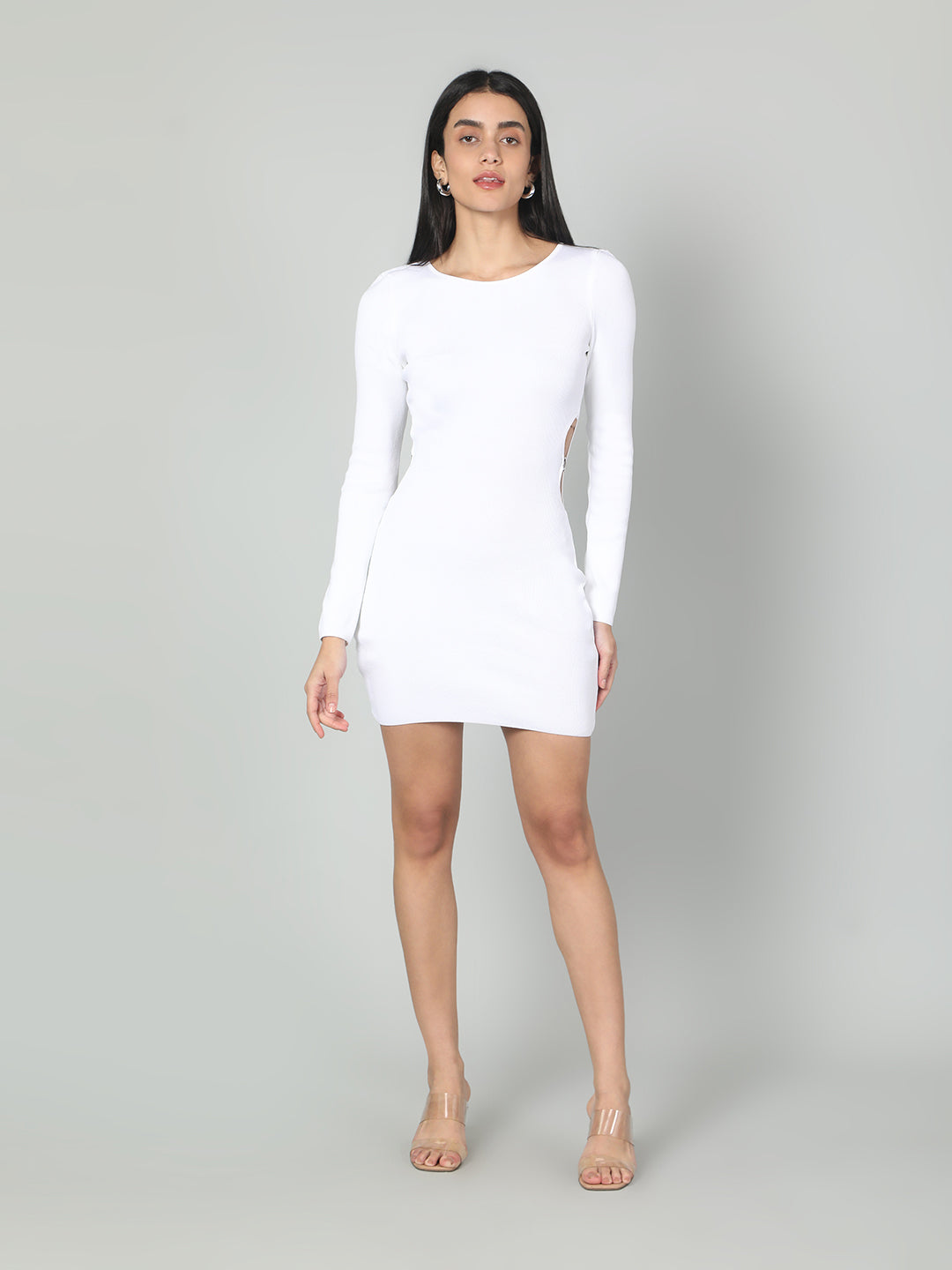 Gaiia Women Solid Bodycon Dress - White
