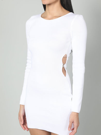 Gaiia Women Solid Bodycon Dress - White