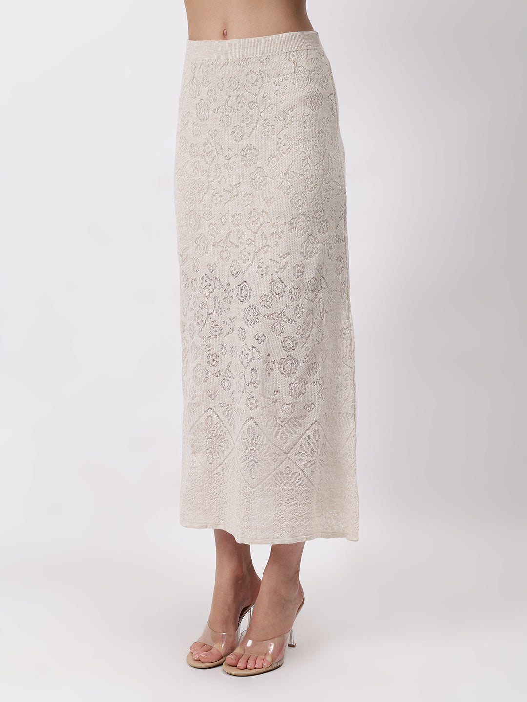 Gaiia Self Design Winter Skirt Co-Ord Set