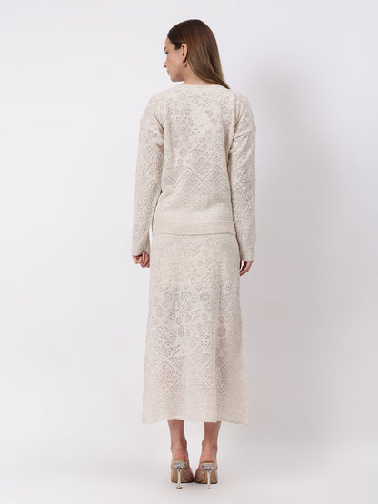 Gaiia Self Design Winter Skirt Co-Ord Set