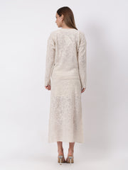 Self Design Winter Skirt Co-Ord Set