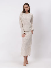Self Design Winter Skirt Co-Ord Set