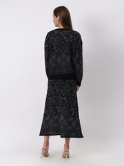 Self Design Winter Skirt Co-Ord Set