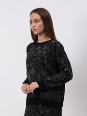 Self Design Winter Skirt Co-Ord Set