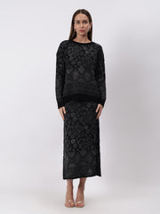 Self Design Winter Skirt Co-Ord Set