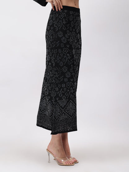 Gaiia Self Design Winter Skirt Co-Ord Set