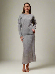 Self Design Winter Skirt Co-Ord Set