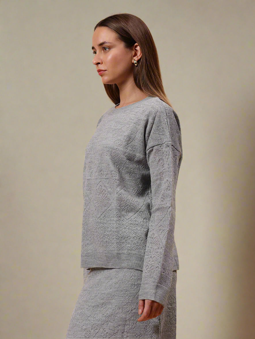 Gaiia Self Design Winter Skirt Co-Ord Set