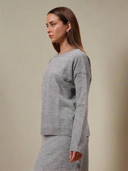 Self Design Winter Skirt Co-Ord Set