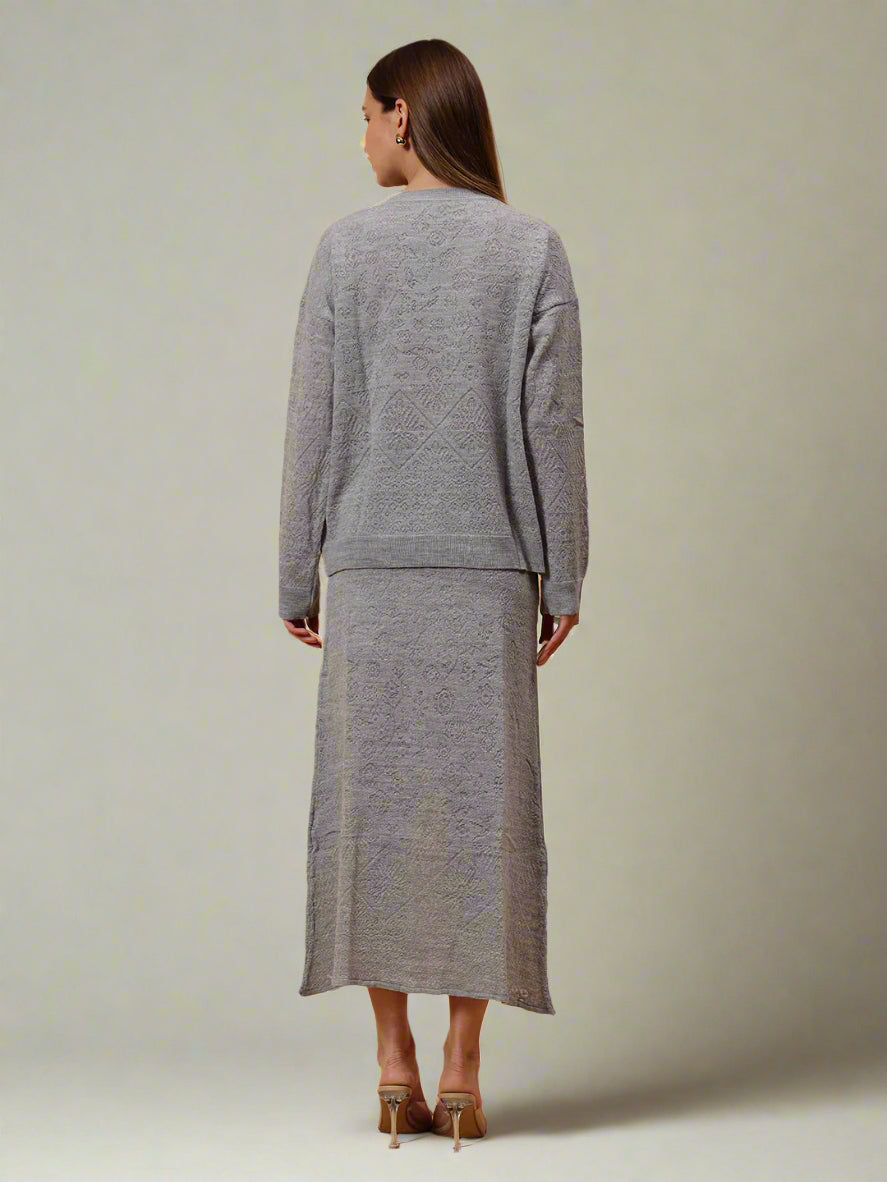 Gaiia Self Design Winter Skirt Co-Ord Set