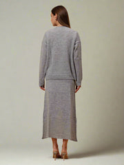 Self Design Winter Skirt Co-Ord Set