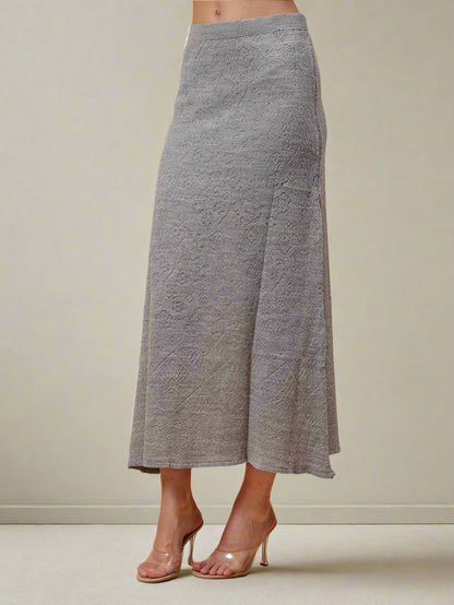 Gaiia Self Design Winter Skirt Co-Ord Set