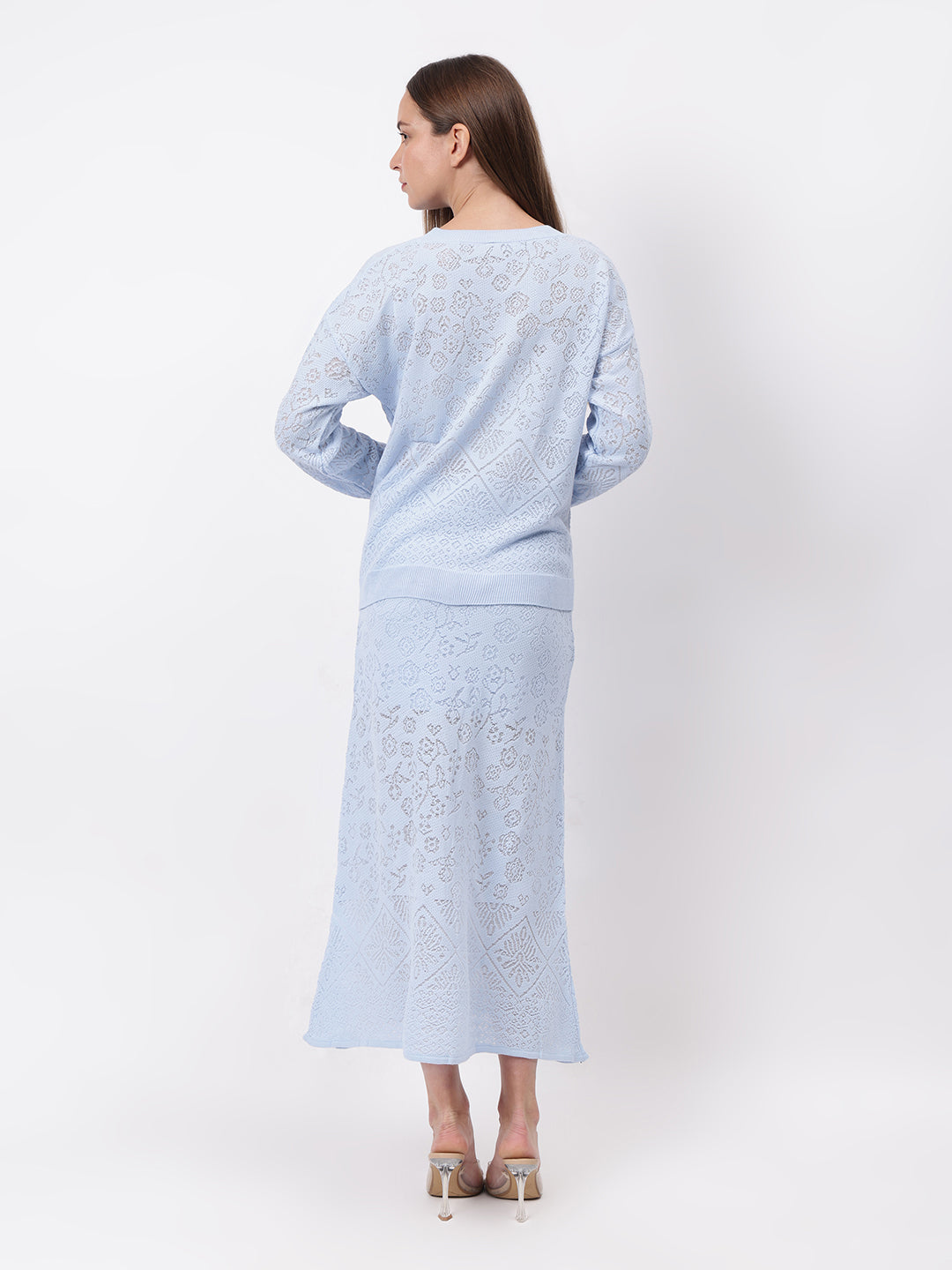 Gaiia Self Design Winter Skirt Co-Ord Set