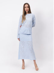 Self Design Winter Skirt Co-Ord Set