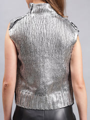 Gaiia Sleeveless Mettalic Winter Top
