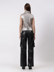 Gaiia Sleeveless Mettalic Winter Top