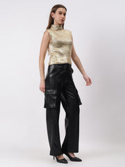 Gaiia Sleeveless Mettalic Winter Top