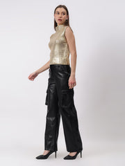 Gaiia Sleeveless Mettalic Winter Top