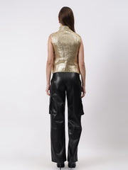 Gaiia Sleeveless Mettalic Winter Top
