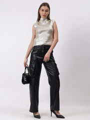 Gaiia Sleeveless Mettalic Winter Top