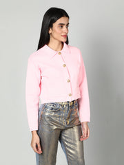 Gaiia Women Solid Woolen Boxy Cardigan