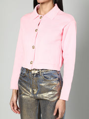 Gaiia Women Solid Woolen Boxy Cardigan