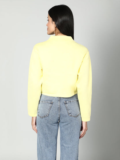 Gaiia Women Solid Woolen Boxy Cardigan