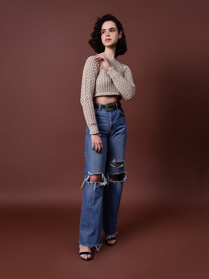 Gaiia Knit Sweater With Open Back